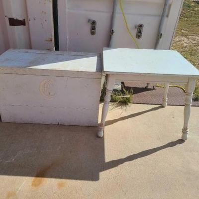 #2594 â€¢ Wooden Toolbox and End Table
