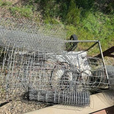 #2571 â€¢ Square Fence Chicken Wire Rack and Wheels
