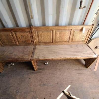 #2860 â€¢ (2) Pew Benches with Storage Compartment
