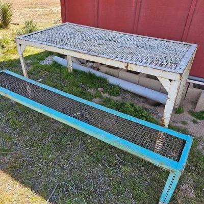 #1900 • Metal Bench and Table
