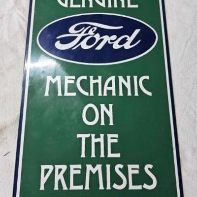 #2340 â€¢ Porcelain Ford Sign by The Painted Post Calliope Co 1983
