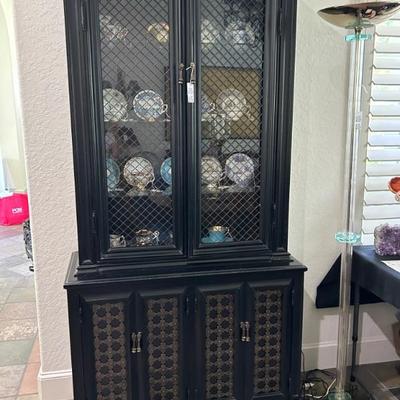 Ebony and Metal China Hutch