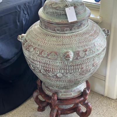 Signed Large Ginger Jar Pottery Vase
