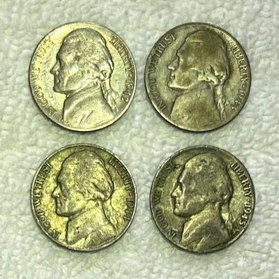 MHT380 Philadelphia Mint Wartime Nickel Lot (1942 ~ 1945)