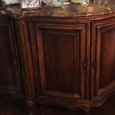 Century furniture  solid wood credenza with marble top