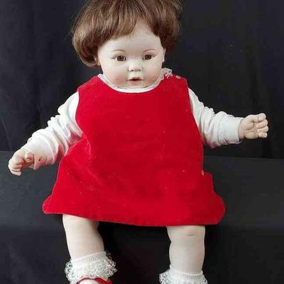 Larger Hand Made by Mary Ann Porcelain Doll
