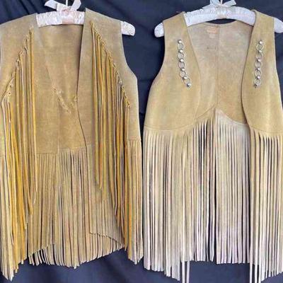 2 Leather Fringe Vests * Need Cleaning
