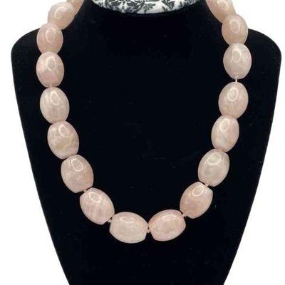 Special Vintage Pink Quartz Necklace * Large Stones
