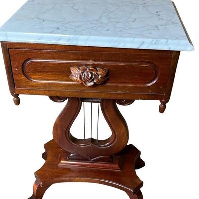 Stunning! Rare Find Marble Top End Table * Marble Made In Italy * #2
