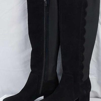 NEW * Bandolino Black Leather Boots (7.5 Medium) * Knee-High
