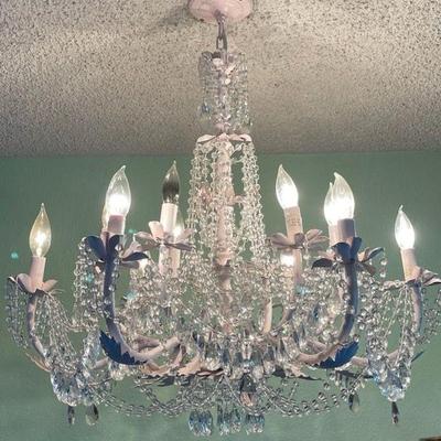 Chandelier * Painted Shabby Chic Light Chalk Pink * Matching Toll Light
