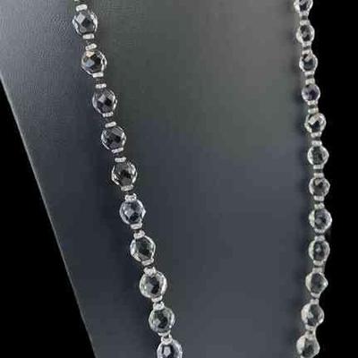 Clear/Black Long Crystal Necklace
