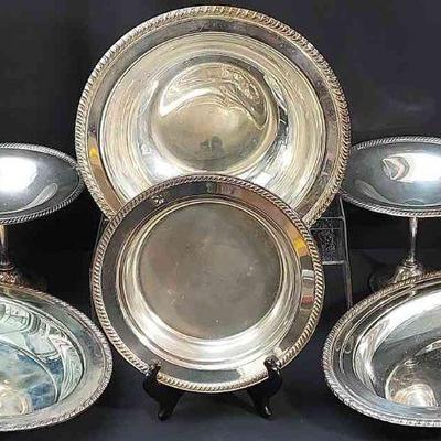 Silver Plated Bowls/Platters/Pedestal Dishes (6)
