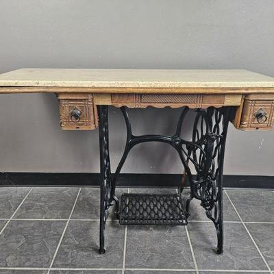 Lot 239 | Singer Sewing Table with Natural Stone Top