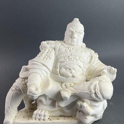 Lot 235 | Large Carved Stone Asian Warrior Statue