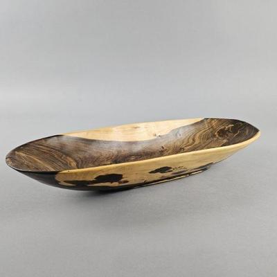 Lot 195 | Vintage Carved Chinese Wood Oval Bowl