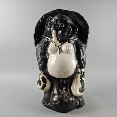 Lot 236 | Japanese Tanuki Raccoon Dog Pottery Statue