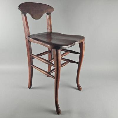 Lot 240 | Vintage Cherry Stained Low Back Wood Stool