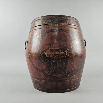Lot 160 | Antique Lidded Wooden Barrel