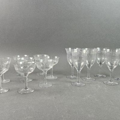Lot 55 | Lot of Etched Glasses