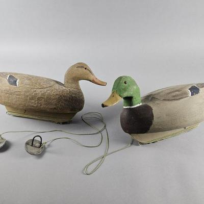 Lot 219 | Vintage Wood Mallard Duck Decoys w/ Weights