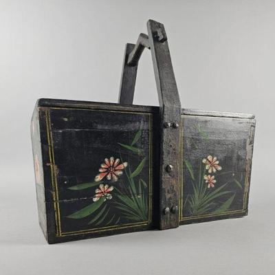 Lot 171 | Vintage Chinese Handpainted Wooden Bento Box