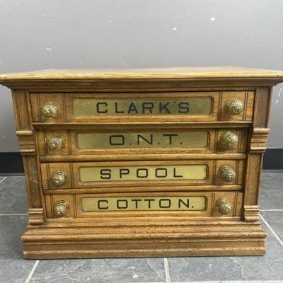 Lot 282 | Golden Oak Clark O N T Thread Display Cabinet
