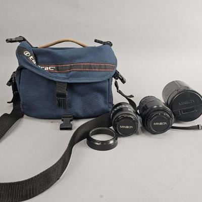Lot 323 | Minolta Camera Lenses and Tamrac Case