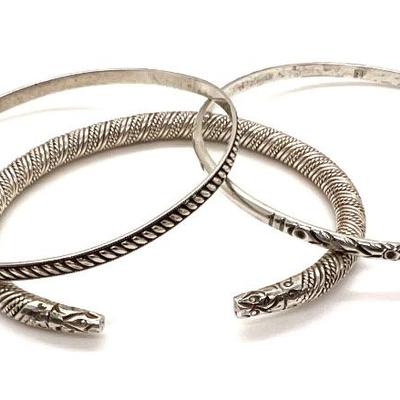 #89 â€¢ 3 Sterling Silver Bangle Bracelets
