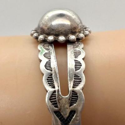 #96 â€¢ Vintage Fred Harvey Era Sterling Navajo Domed Cuff Bracelet
