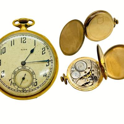 #43 â€¢ 1918 Working Elgin 10k Gold Filled Pocket WatchGrade 384 17 Jewels Class 114
