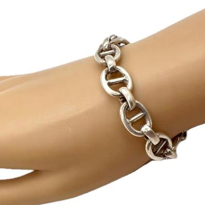 #55 â€¢ Sterling Silver Thick Divided-Link Bracelet
