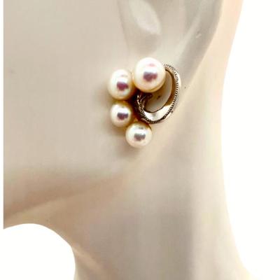 #81 â€¢ 14K White Gold Earrings with Pearls
