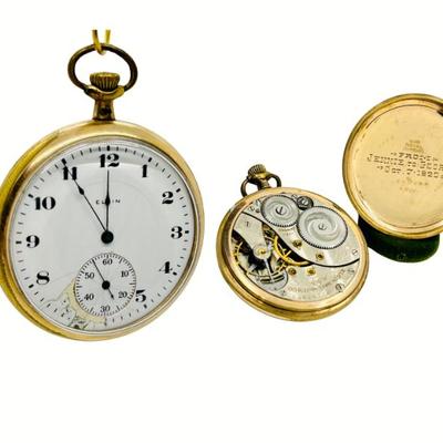 #46 â€¢ 1920 Working Elgin Gold Filled Pocket Watch Grade 345 17 Jewels Class 114
