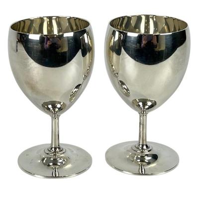 #115 â€¢ Pair Tiffany & Co. Makers Sterling Silver Wine Glasses
