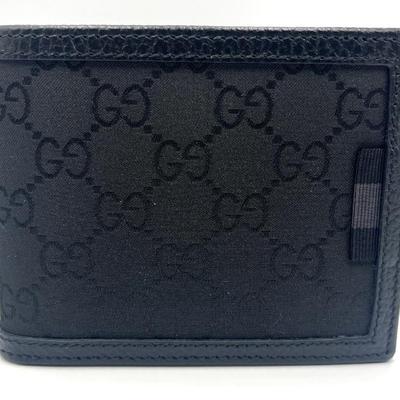 #105 â€¢ Gucci Men's Black GG Nylon Bifold Wallet
