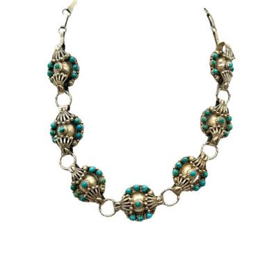 #99 â€¢ Vintage Handmade Sterling & Turquoise Necklace

