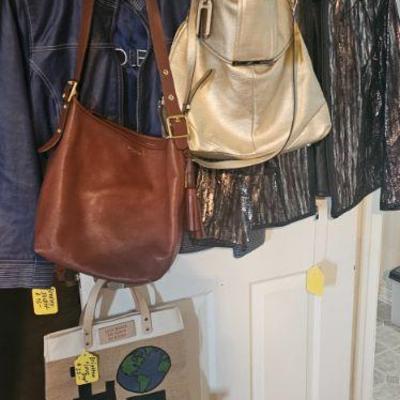 Coach purse,  leather jackets 75% off