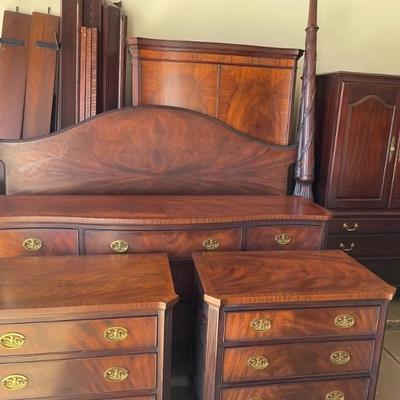 King Size Poster/Tester Bed , Armoire, Dresser and Nightstands 
