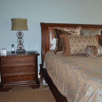 King Size Bed with Two Nightstands  