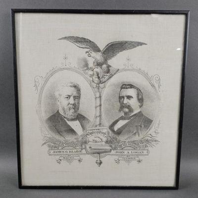 Lot 185 | Antique Framed Presidential Hanky