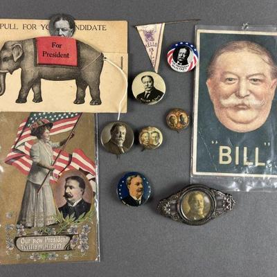 Lot 154 | Antique William Taft Pins and More