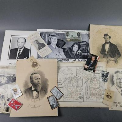 Lot 145 | Antique/Vintage Political Photos & More! Some names include Hayes, Hoover, Pierce, JFK, Smith, Goldwater and others.