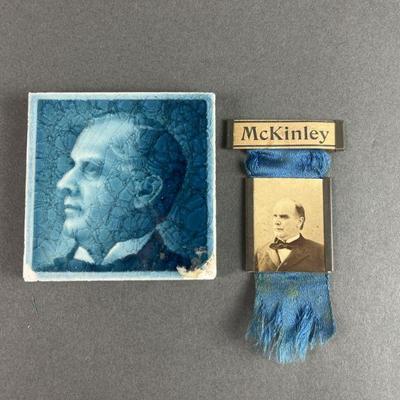 Lot 168 | William McKinley 1896 Pin & Tile