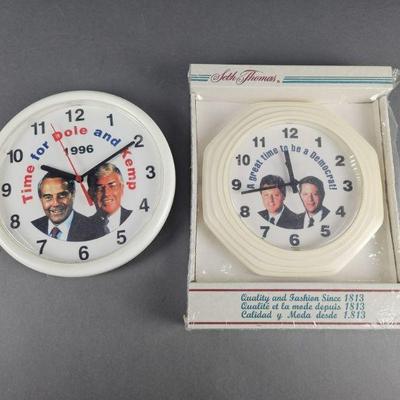Lot 155 | Vintage 1996 Clinton/Gore & Dole/Kemp Clocks