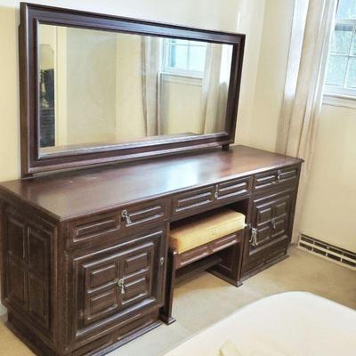 Dresser with Mirror and Stool $125
72