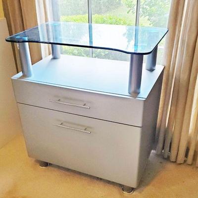 Glass top File cabinet $35