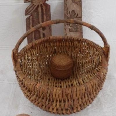 Native American Carvings, Acoma Pottery and Buttocks Basket