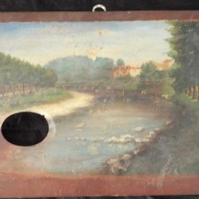 Folk Art Hand Painted Pallet Signed A Truck