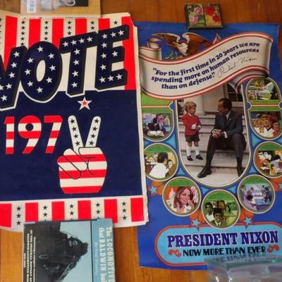 1972 Election Posters.  One Signed by Richard Nixon